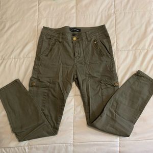 Army green skinny jeans